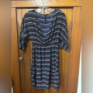 3/$20 Striped Faux wrap dress